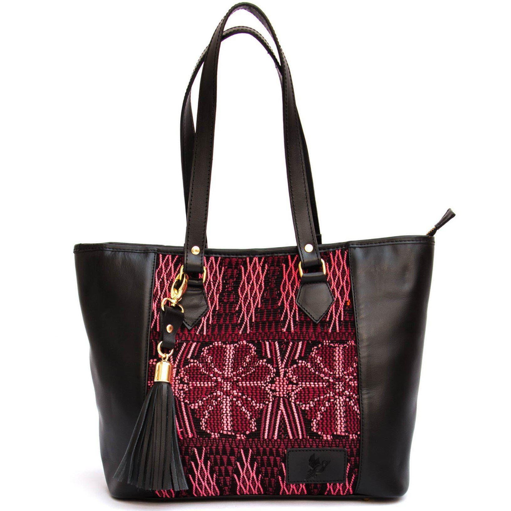 MAIA-Women's casual handmade genuine leather handbag with zip closure